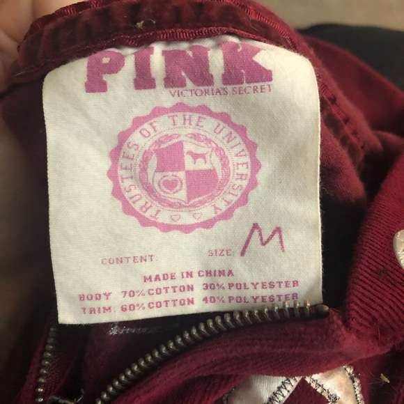 Pink Campus University Velour Track Jacket Medium - Picture 6 of 6